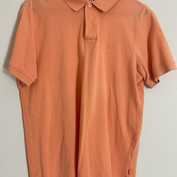 IZOD Cotton Soft Orange Short Sleeve Heritage Polo Collared Men Size Medium - Picture 2 of 7